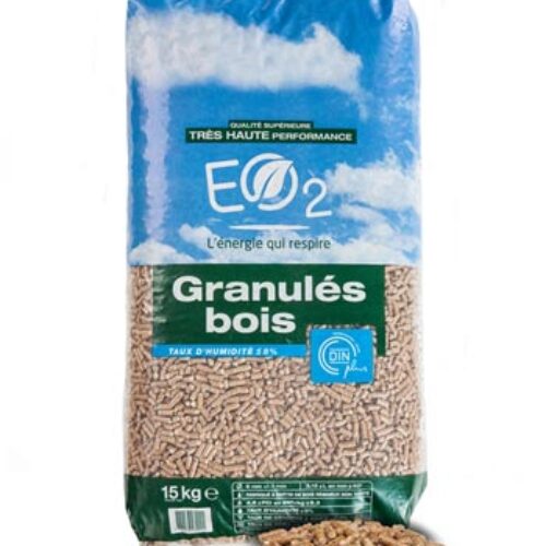 Granulés bois EO2 – sac 15kg – DINplus